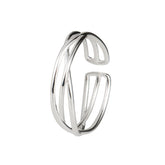 Hollow Stripe Silver Ring for Women